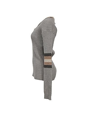 Jean Paul Gaultier Jean Paul Gaultier Ribbed Knit V-Neck Sweater in Grey Wool (view 2)