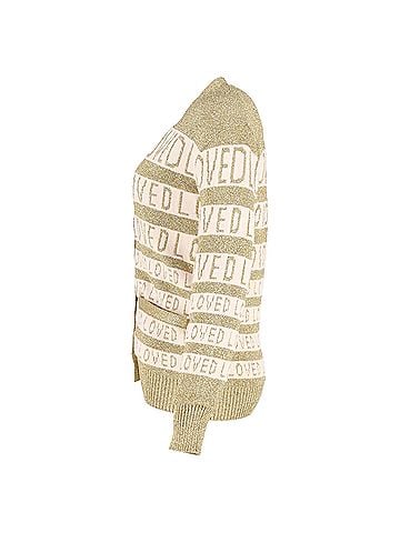 Gucci Gucci Loved Oversized Lurex Cardigan in Gold Wool (view 2)