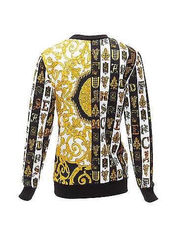Versace Versace mixed archive Barocco print cotton crew neck sweater (view 2)