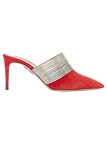Aquazzura Aquazzura Rendez Vous Gold Tone Multi-Strand Heel Mules (view 1)