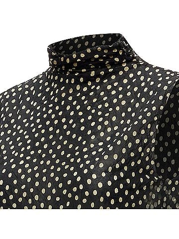 Issey Miyake Issey Miyake polka dot crinkle sheer high neck vest top (view 2)