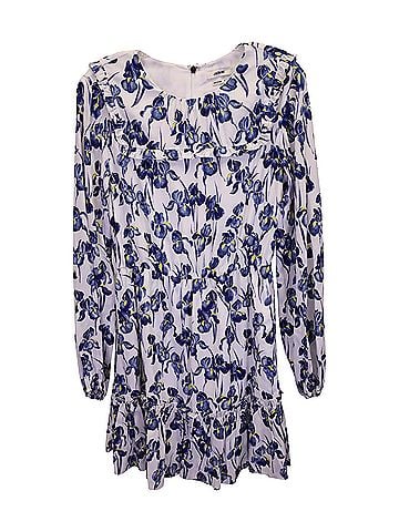 Jason Wu Jason Wu Iris Print Ruffled Dress in White Silk (view 1)