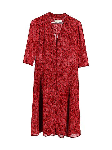 Michael Kors Michael Michael Kors Heart Print Dress in Red Polyester (view 1)