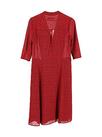 Michael Kors Michael Michael Kors Heart Print Dress in Red Polyester (view 2)