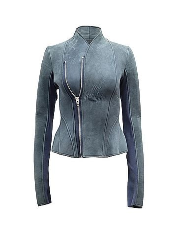 Rick Owens Rick Owens Lilies Campala Jacket in Blue Suede (view 1)