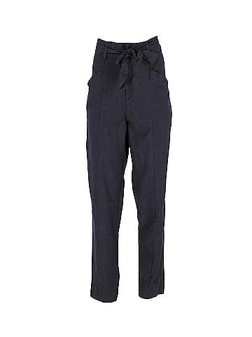 Isabel Marant Isabel Marant Etoile Tie-Waist Trousers in Navy Blue Wool (view 1)