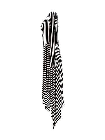 Petar Petrov Petar Petrov Dasha Striped Midi Dress in White Viscose (view 2)