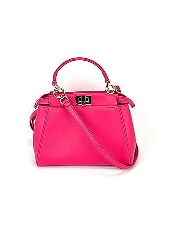 Fendi Fendi Mini Peekaboo Pink Leather Shoulder Bag (view 1)