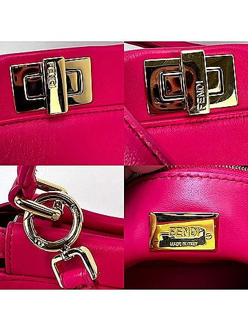 Fendi Fendi Mini Peekaboo Pink Leather Shoulder Bag (view 2)