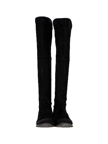 Stuart Weitzman Stuart Weitzman 5050 Knee Boots in Black Suede (view 2)