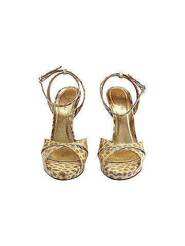 Kate Spade New York Kate Spade Ocelot Wedge Sandals in Gold Patent Leather (view 2)