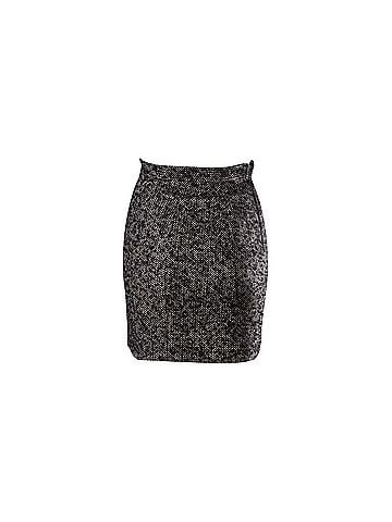 Dsquared2 Dsquared2 Herringbone Pencil Skirt in Black Wool (view 1)