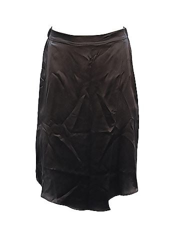 Vince. Vince Slit Skirt in Black Silk (view 1)