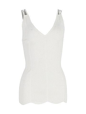 Sandro Sandro Knit Sleeveless Top in White Cotton (view 1)