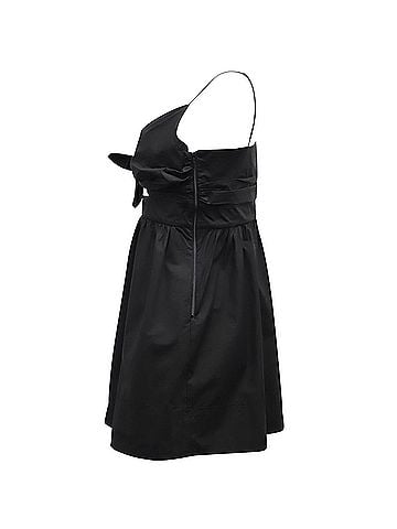 A.L.C. ALC Dani Tie Front Dress in Black Cotton (view 2)