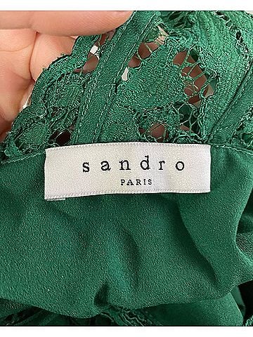 Sandro Sandro Paris Riviera Lace Mini Dress in Green Rayon (view 2)