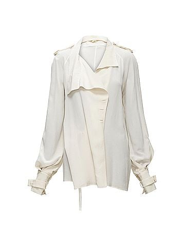 Tom Ford Tom Ford silk ivory trench detail flowy jacket (view 1)