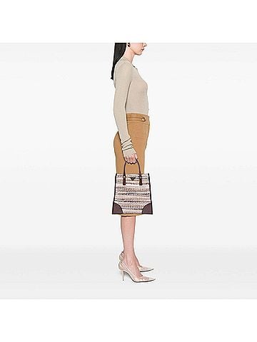 Prada Vitello Trimmed Tweed Flat Tote (view 2)