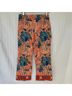 Boston Proper 100% Cotton Print Orange Blue Casual Pants Size 6 - photo 5