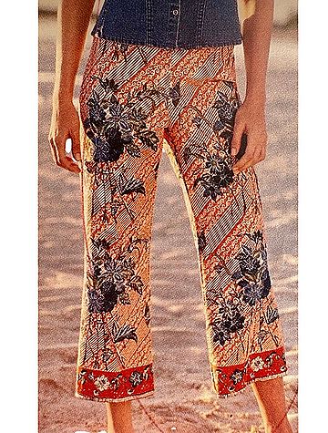 Boston Proper Border Print Cropped Pants Casual Pants (view 1)