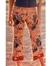 Boston Proper 100% Cotton Print Orange Blue Casual Pants Size 6 - photo 1