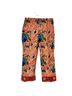 Boston Proper 100% Cotton Print Orange Blue Casual Pants Size 6 - photo 2