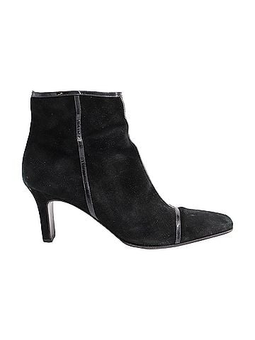 Salvatore Ferragamo Salvatore Ferragamo Mid Heel Ankle Boots in Black Suede  (view 1)