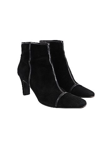 Salvatore Ferragamo Salvatore Ferragamo Mid Heel Ankle Boots in Black Suede  (view 2)