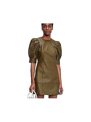 Ted Baker London Ted Baker London Luata Lambs Leather Puff Sleeve Mini Dress Cocktail Dress (view 1)