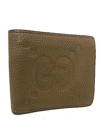 Gucci GUCCI Jumbo GG Bi-fold Coin Wallet 739479 Brown Leather Men's (view 1)