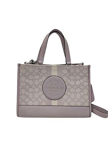 Coach COACH Signature Handbag C8448 Purple Canvas Leather Women's Shoulder Bag (view 1)