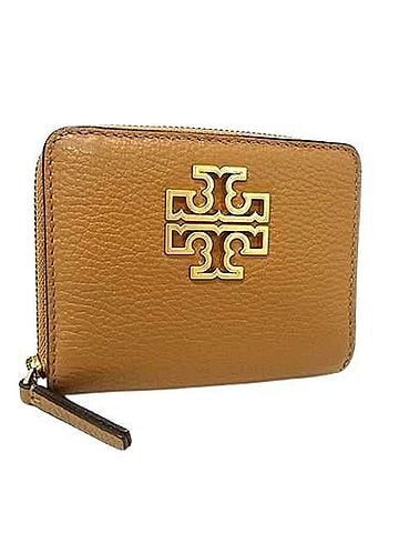 Tory Burch TORY BURCH Britten Brown Leather Bi-fold Wallet for Women (view 1)