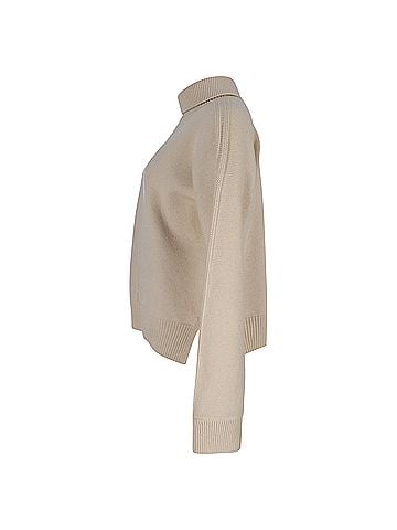 Jil Sander Jil Sander Knitted Mock-neck Open Back Sweater in Cream Wool (view 2)