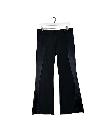 YA-YA Satin Tuxedo Trousers Low Rise Flare Dress Pants (view 1)