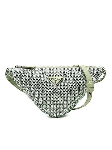 Prada Satin Crystal Embellished Triangle Pouch (view 1)