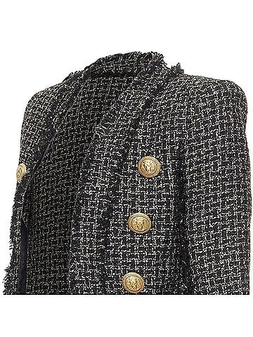 Balmain Balmain black gold tweed power jacket (view 2)