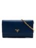 Prada 100% Leather Blue Saffiano Wallet On Chain One size - photo 1