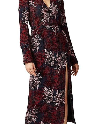 A.L.C. Floral V-Neck Long Sleeve Midi Dress Casual Dress (view 1)