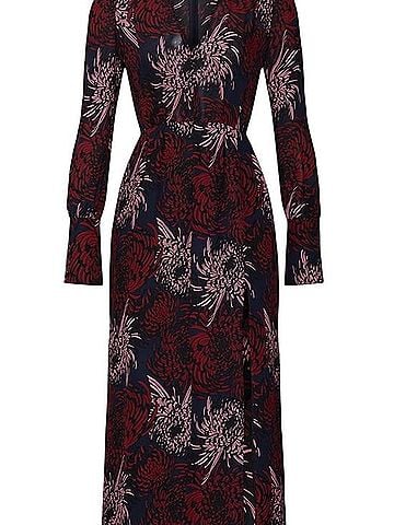A.L.C. Floral V-Neck Long Sleeve Midi Dress Casual Dress (view 2)
