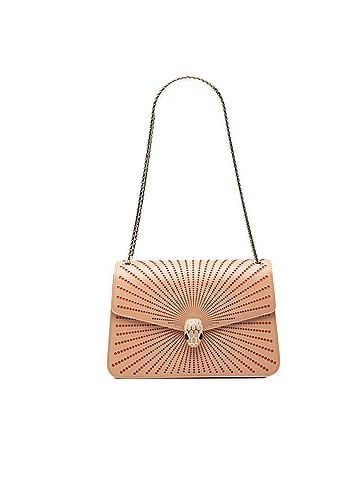 Bvlgari BVLGARI Serpenti Forever Chain Shoulder Bag, Beige Orange Leather, Women's (view 1)