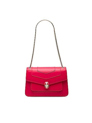 Bvlgari Bulgari Serpenti Forever Chain Shoulder Bag, Pink Leather, Women's BVLGARI (view 1)