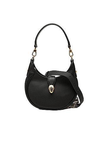 Bvlgari BVLGARI Serpenti Ellipse Handbag Chain Shoulder Bag 2-Way Black Leather Women's (view 1)