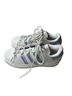 Adidas 100% Leather White Blue Sneakers Size 8 - photo 9