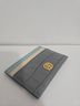 Tory Burch 100% Leather Color Block Gray Blue Tan Green Makeup Bag One size - photo 3