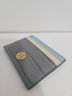 Tory Burch 100% Leather Color Block Gray Blue Tan Green Makeup Bag One size - photo 4