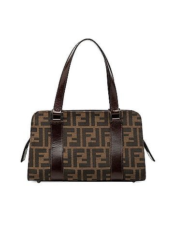 Fendi Fendi Zucca handbag, brown canvas and leather, women's. (view 1)