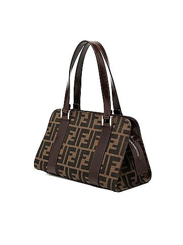 Fendi Fendi Zucca handbag, brown canvas and leather, women's. (view 2)