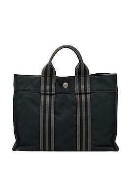 Hermès Hermes Fourre-Tout PM Handbag Tote Bag Black Gray Cotton Canvas Women's HERMES (view 1)