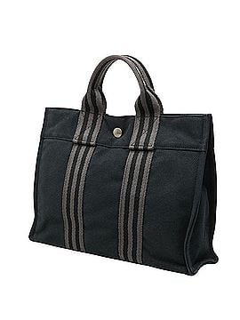 Hermès Hermes Fourre-Tout PM Handbag Tote Bag Black Gray Cotton Canvas Women's HERMES (view 2)