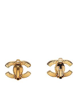 Chanel Chanel Coco Mark Earrings, 02A Engraving, Gold and Black Plated, Women's. (view 2)